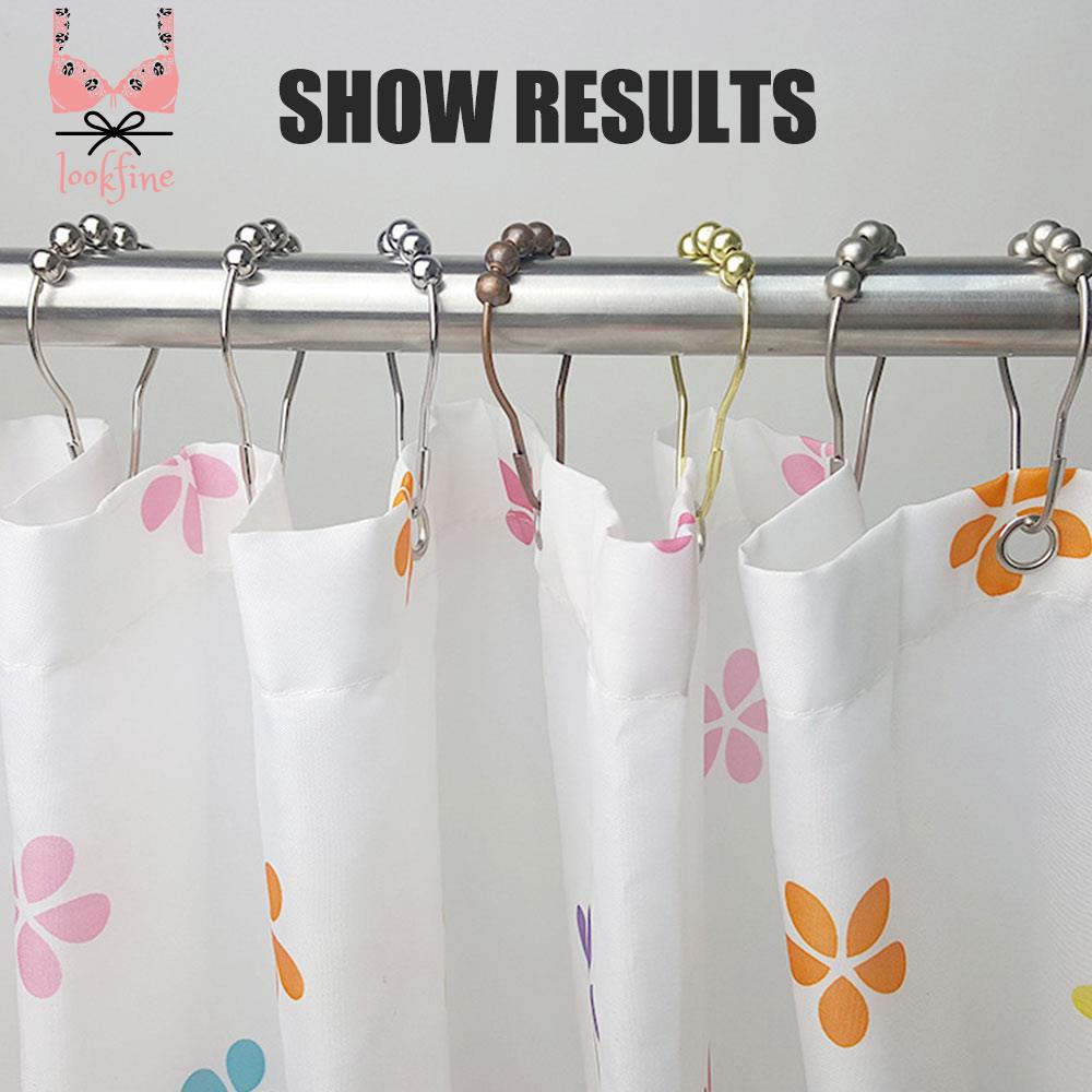 Look 12pcs Kait Klip Holder Tirai Shower Kamar Mandi Untuk