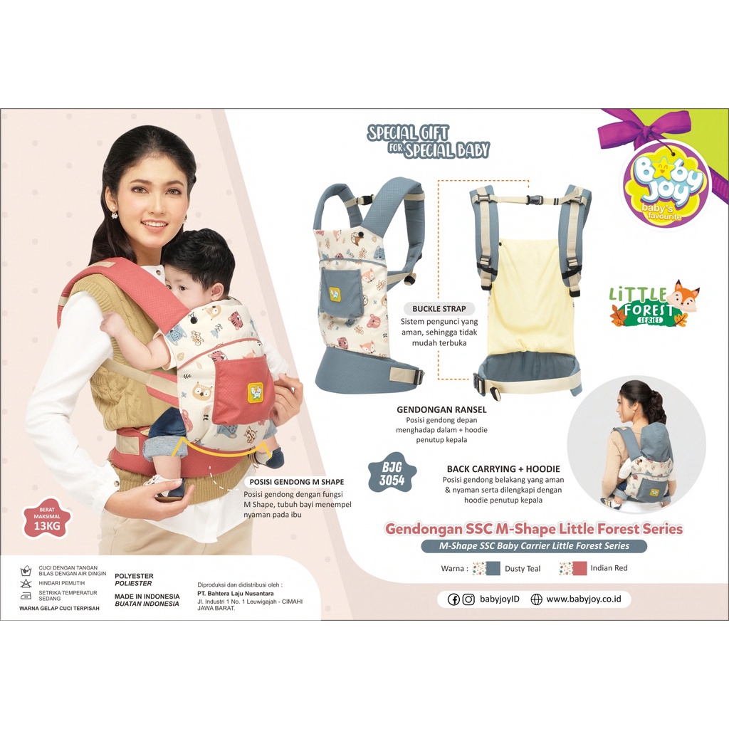 Gendongan SSC M Shape Little Forest Series Baby Joy - BJG3054