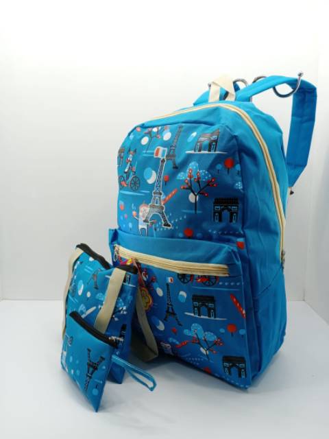 Tas Ransel Sekolah Dompet + Tas organizer