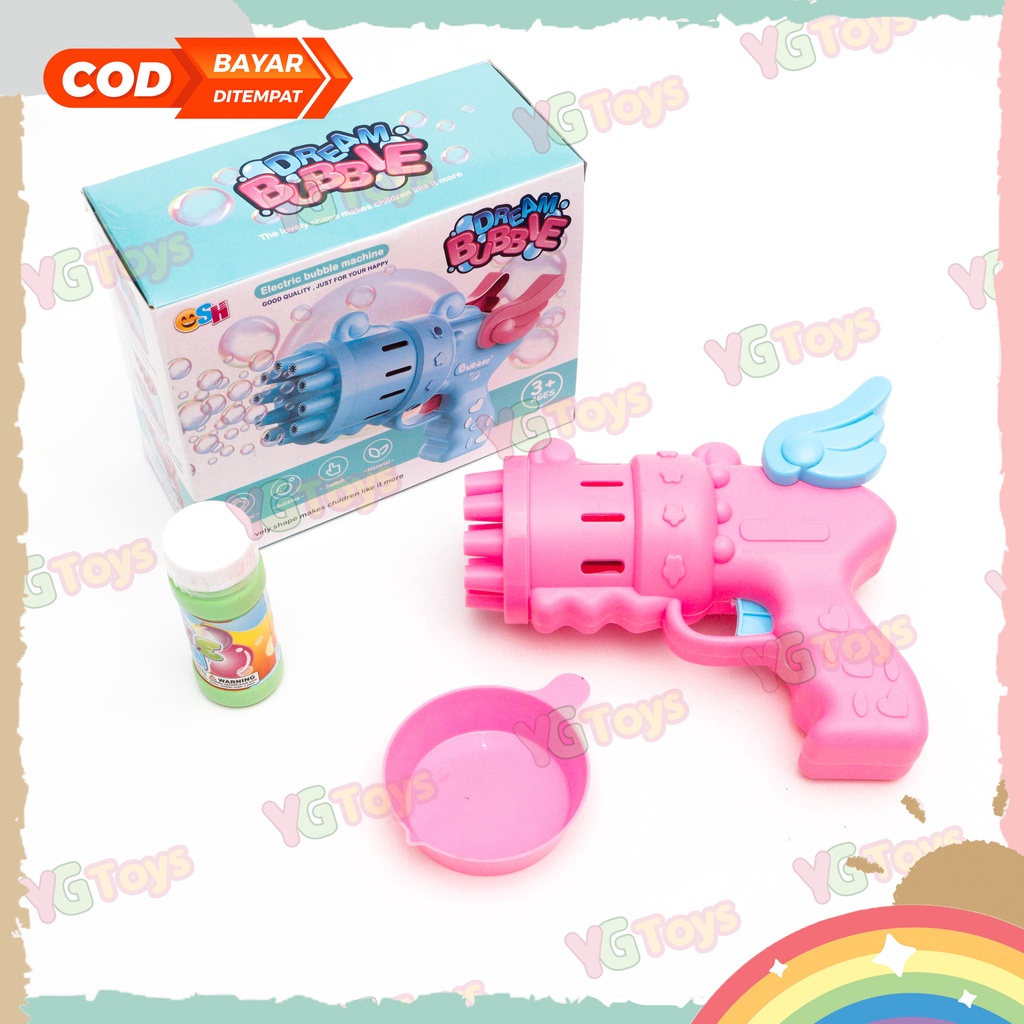 YGtoys Mainan Dream Bubble Gun Angel Sayap Gelembung Sabun Tembakan Balon Gatling Anak Elektrik Edukasi Edukatif