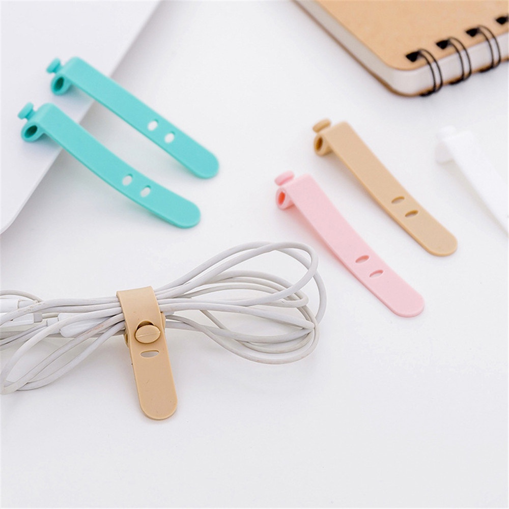 4pcs Klip Holder Kabel Data / Charger / Earphone Gaya Korea