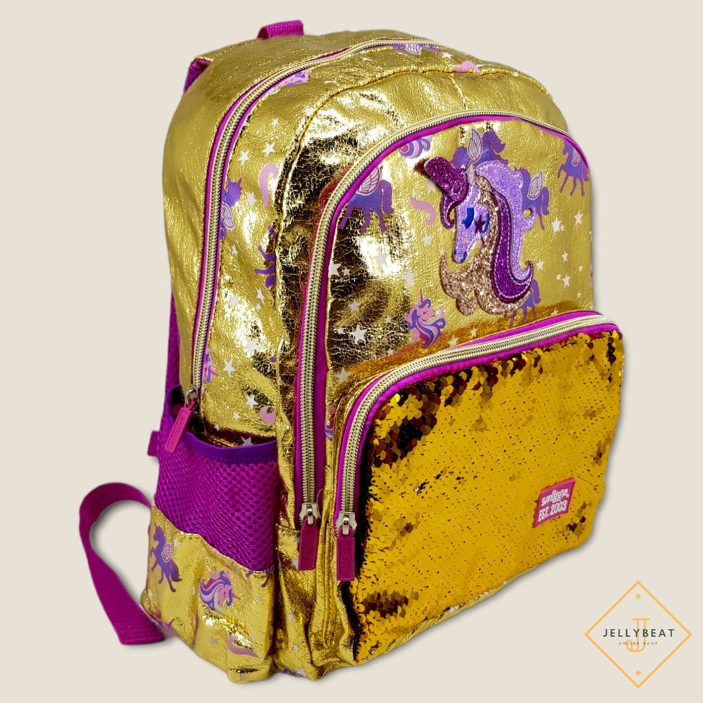 Tas Ransel Import Smiggle - Junior Gold Unicorn