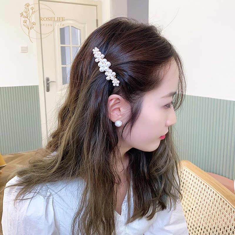 Roselife Pearl Hair Clip Bobby Pin Barrettes Hairpin Hair styling