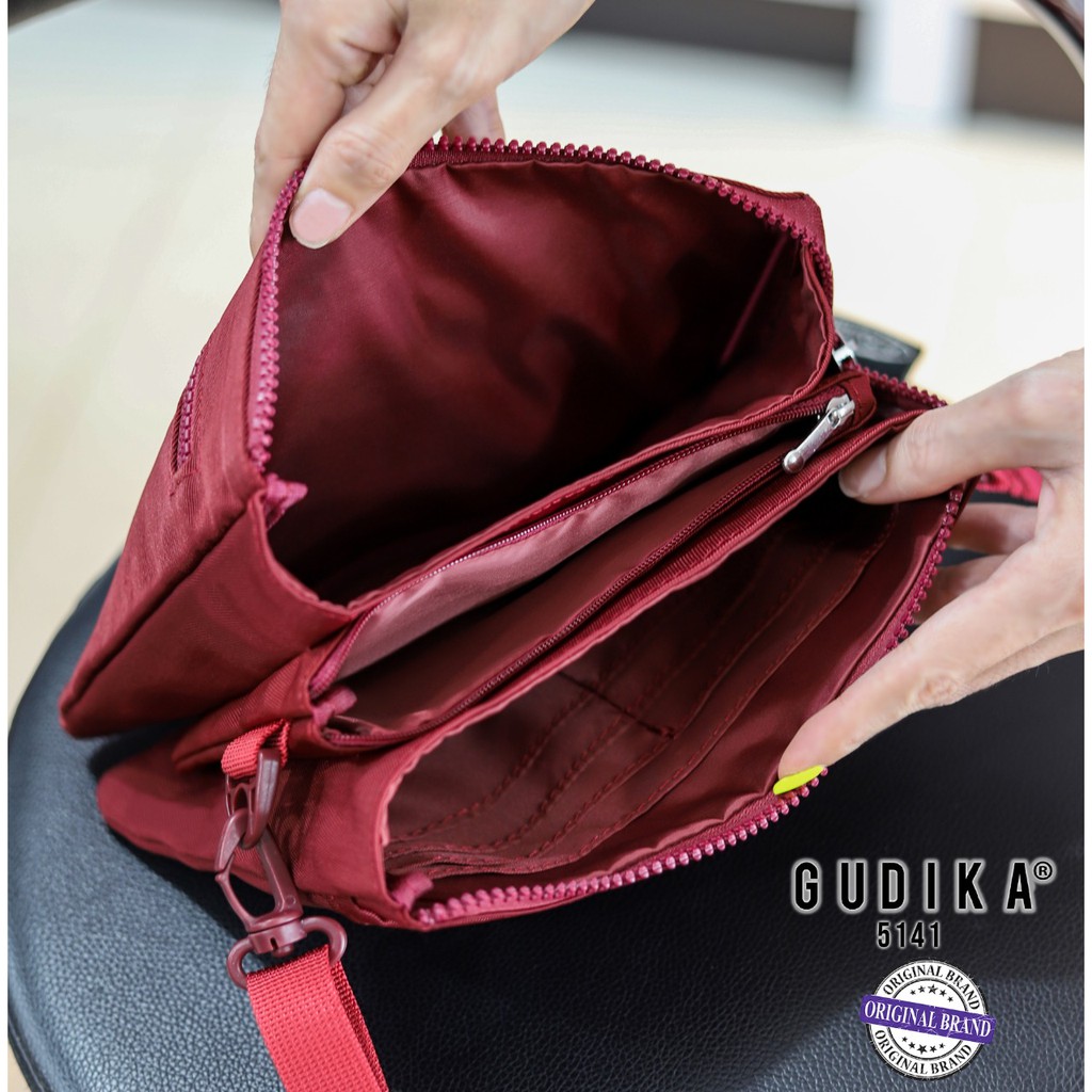 BIG SALE GUDIKA - Tas Selempang Wanita Kece Import Original 5141 - Tas Wanita Selempang Bahu Import Korea Kekinian Terbaru Bahan Nylon Waterproof Anti Air - slingbag - tas mini - bag - cewek - imut - fashion - branded - tas - slempang - termurah - ori