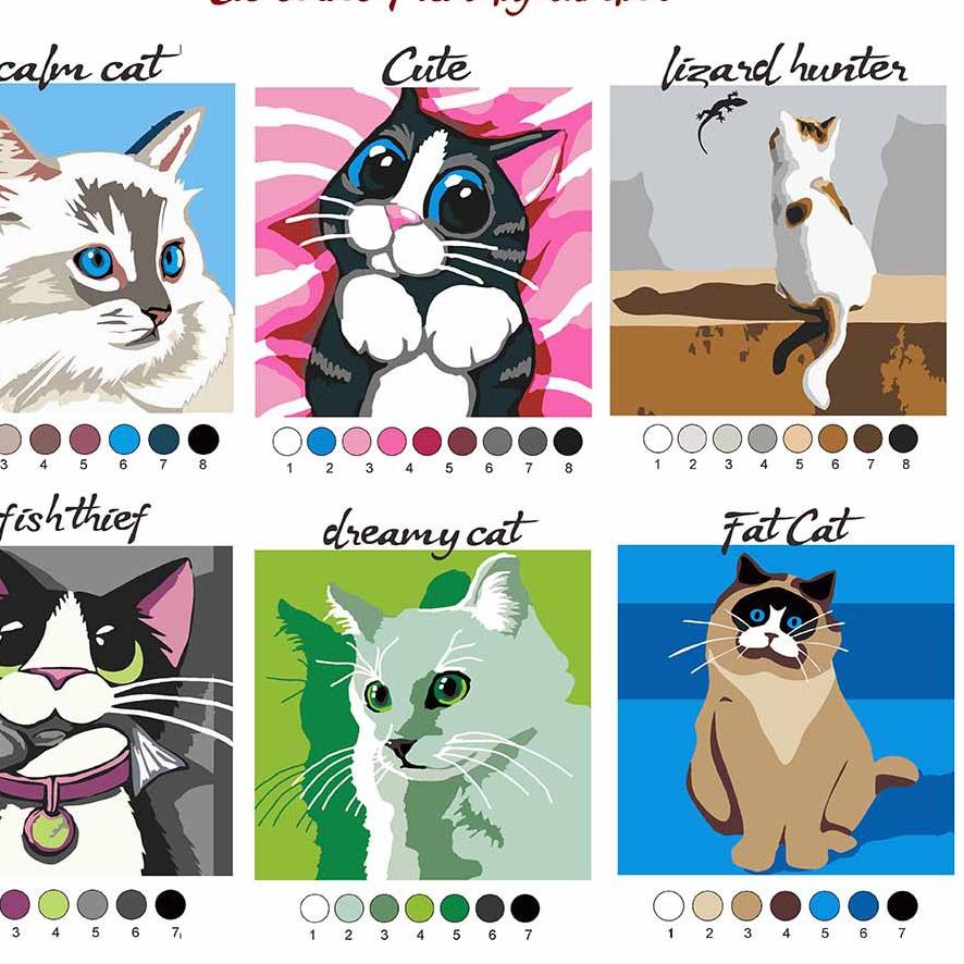 

Terbaik Paint by number Cat series Frame canvas 20 x 20 cm