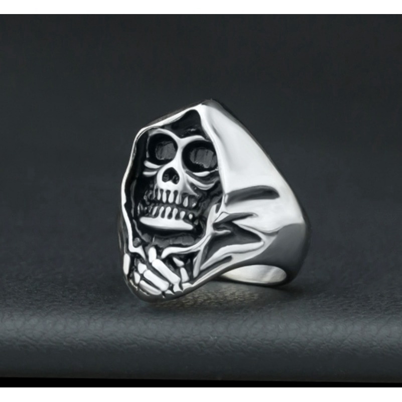 Cincin Personality Model Tengkorak Bahan Stainless Steel untuk PriaXIANGXIAN