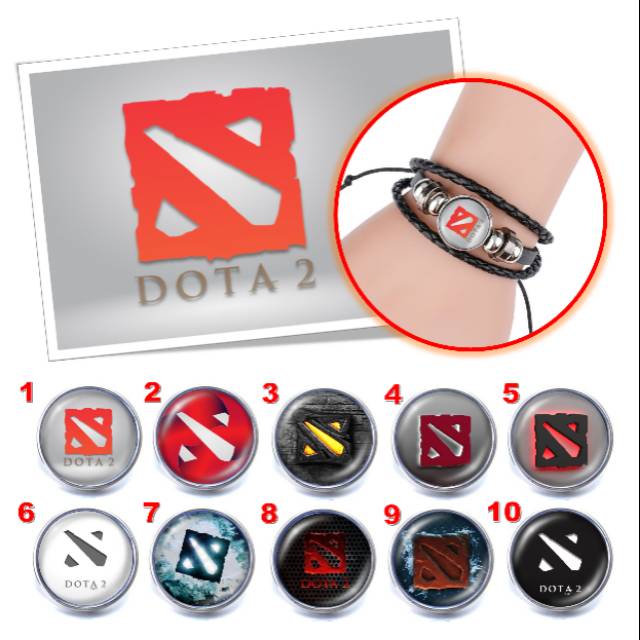 Gelang Kulit Tema DOTA Custom Keren Kepang Multilayer