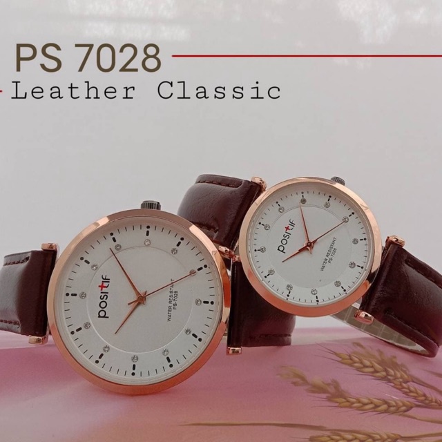 Positif 7028 Jam Tangan Kulit Couple Original Premium 100% Mesin Jepang
