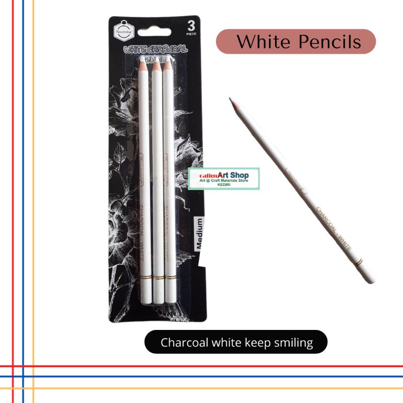 Pensil Putih White Pensil Charcoal - Drawing - Conte