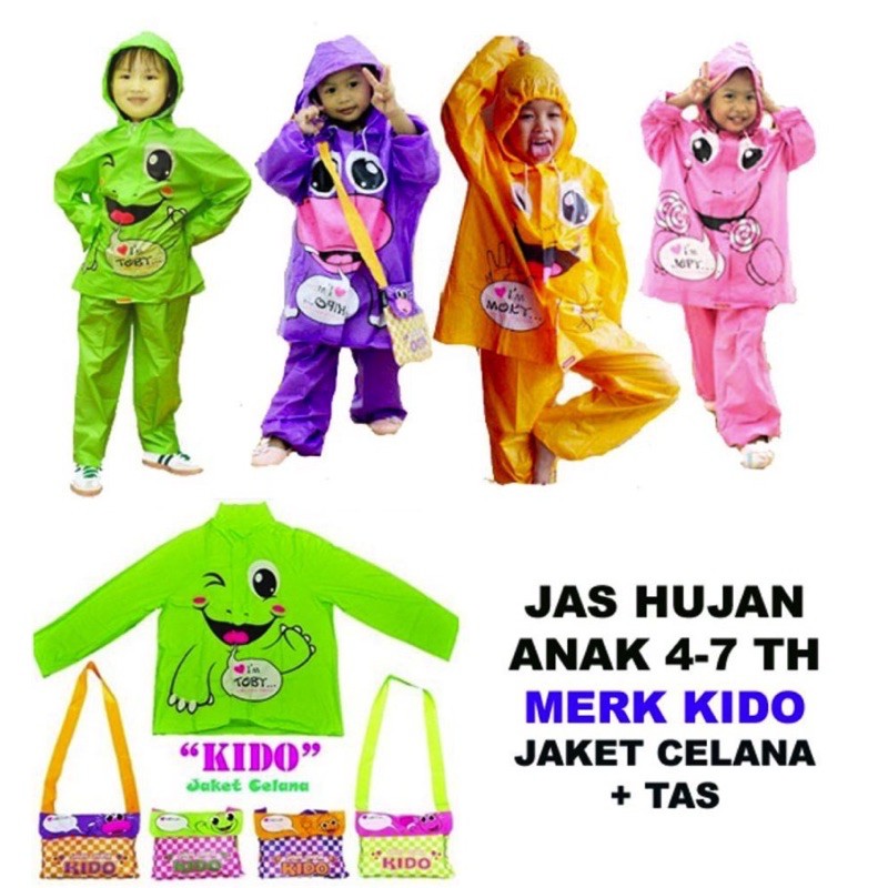 Jas Hujan Anak Kido Terlaris Stelan Jaket Celana KIDO Setelan KIDDO Trendy