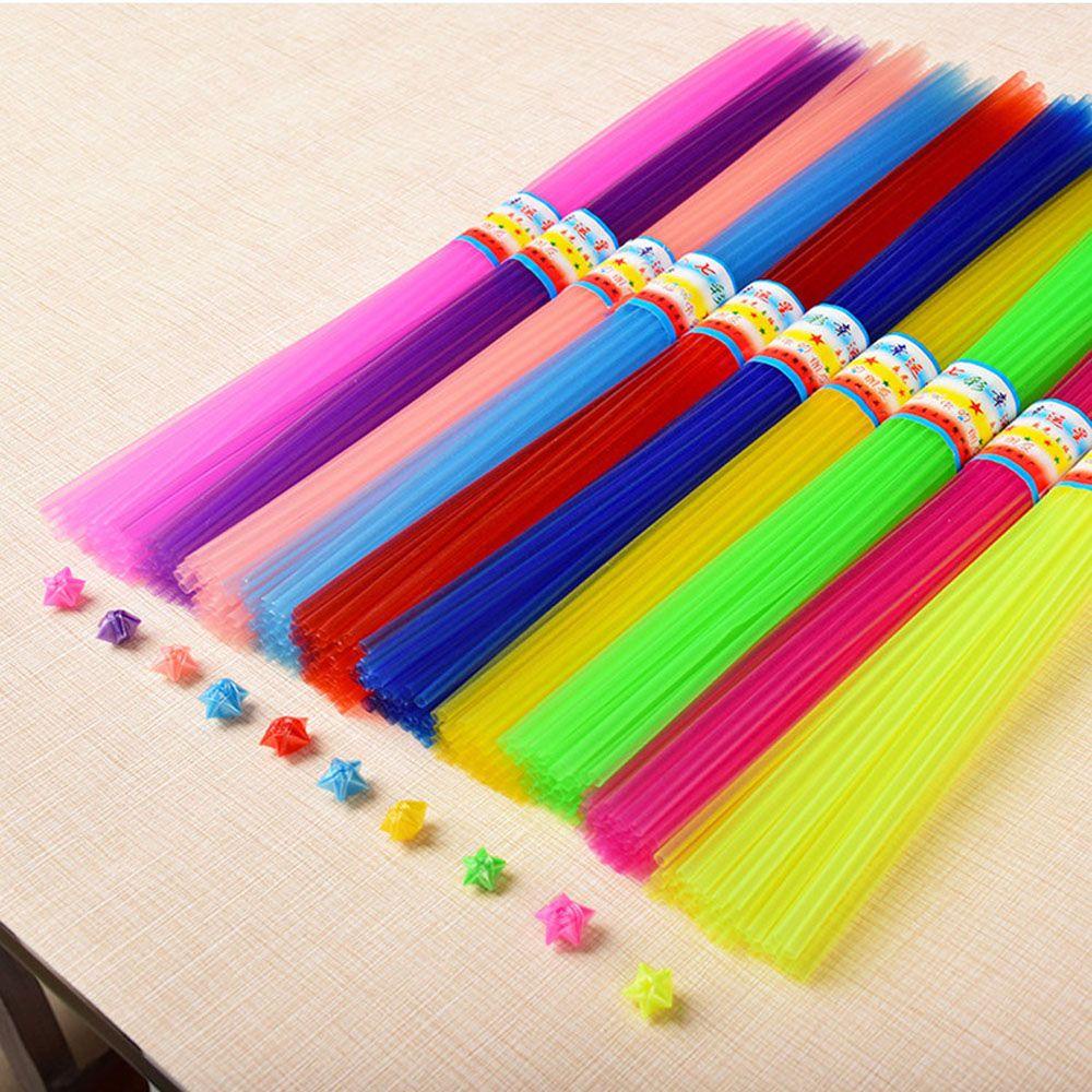 Sedotan Plastik Kado Ulang Tahun Agustin Origami Trendy Fluorescence Folded Star Pentagram