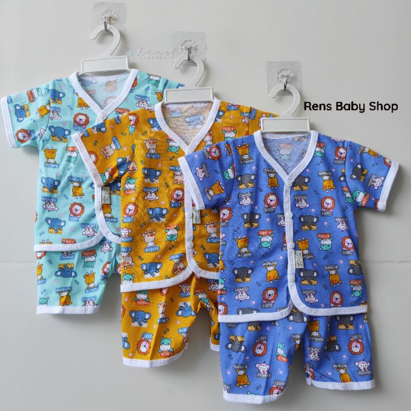 SNI TOKARI Setelan baju celana lengan pendek / panjang halus jumper kancing depan anak bayi newborn baru lahir