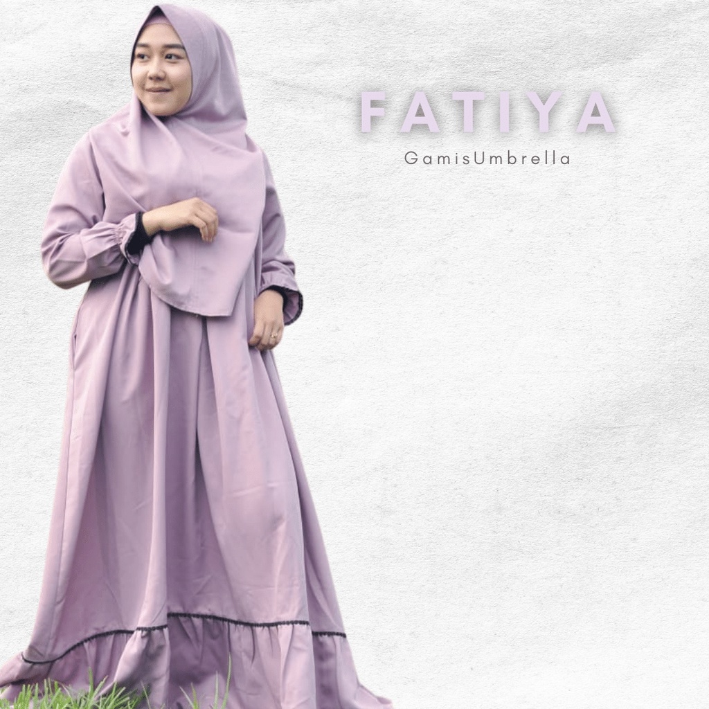 Atqia_Mart - Gamis Renda  Bumil Dress Panjang Muslimah Full Renda Wudhu Friendly  Safeti Aurat Baju 
