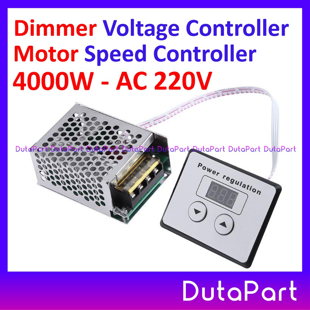 Dimmer AC 220V 4000W SCR Voltage Regulator Kecepatan Motor Suhu With Panel Button