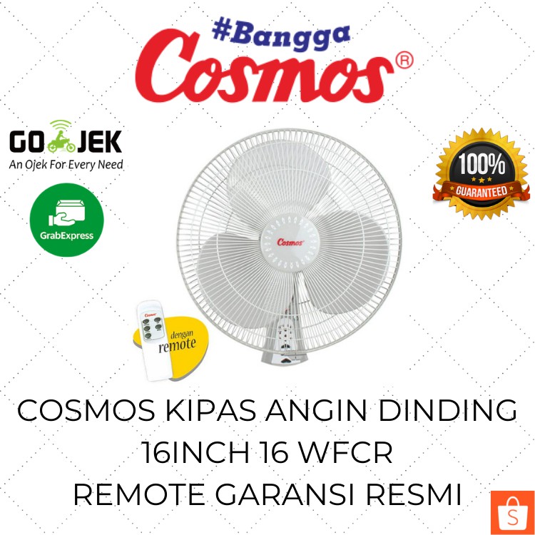 Cosmos Kipas Angin Dinding Remote 16 inch 16 WFCR / Kipas Angin Tempel Tembok Dinding Remot Murah