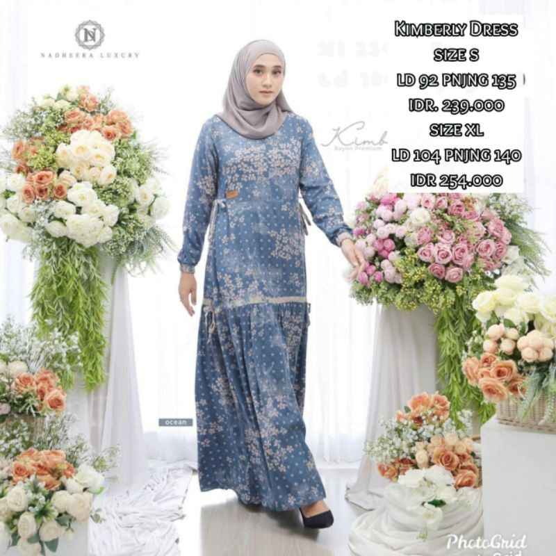 KIMBERLY DRESS ORI NADHEERA LUXURY BLOUSE GAMIS TUNIK DRESS RAYON PREMIUM