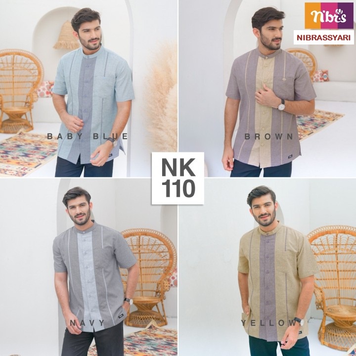 BAJU KOKO NIBRAS TERBARU NK 110 / KEMEJA NIBRAS BAHAN PREMIUM / KEMEJA PUTIH KASUAL KEKINIAN / KEMEJ