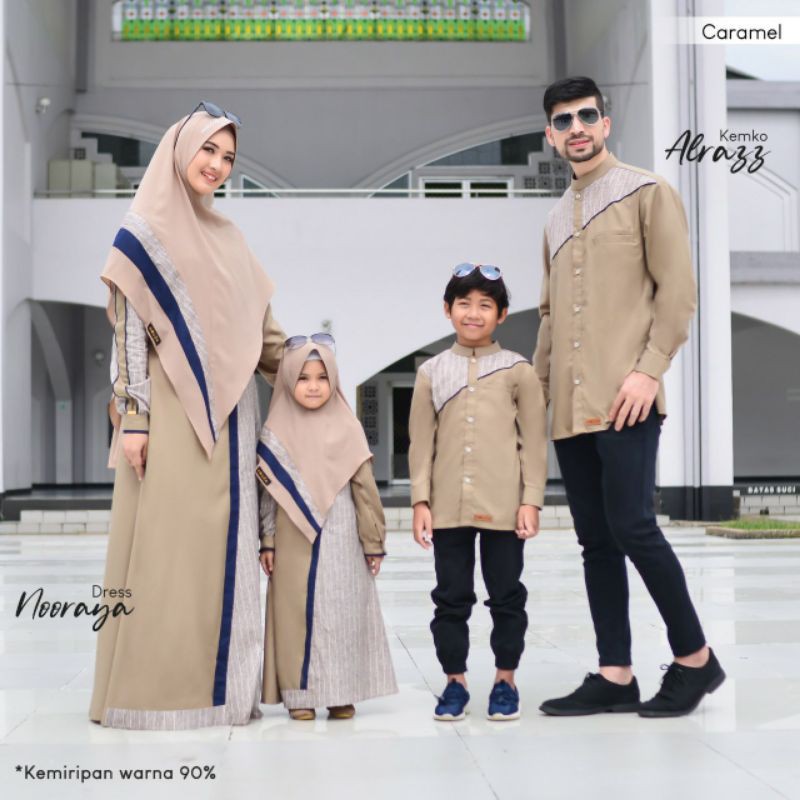 Mouza - Nooraya Dress Kids Set Khimar by Mouza / Sarimbit Gamis dan Khimar Anak Terbaru