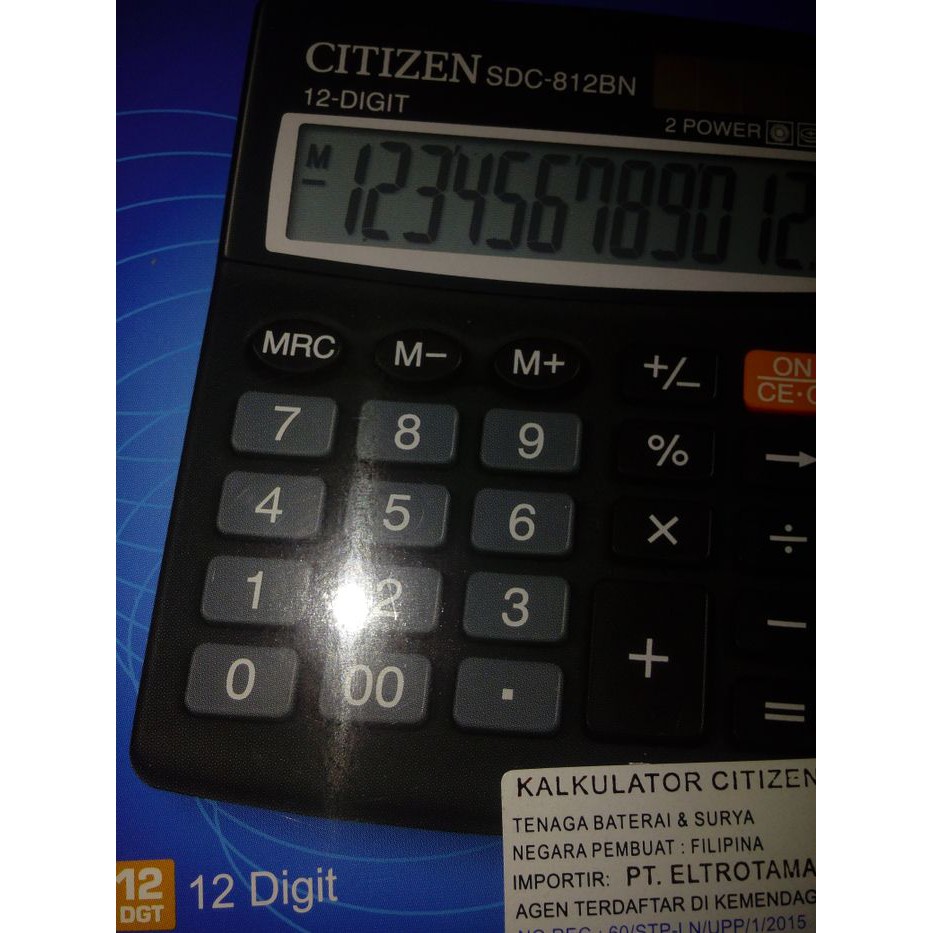 

Eksklusif Kalkulator citizen SDC 812 BN Garansi