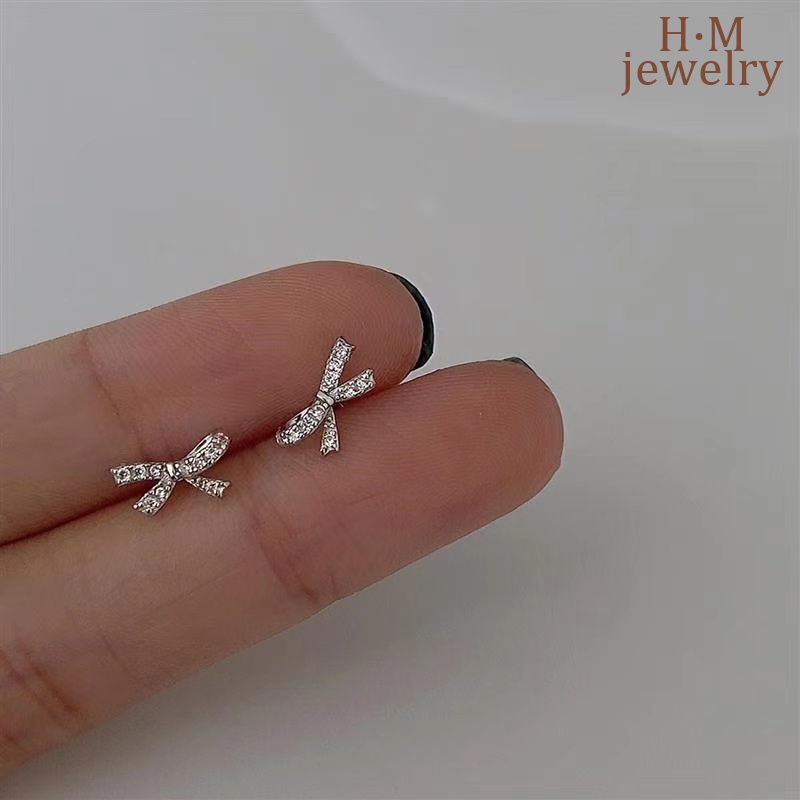 2022 Anting Tusuk Bentuk Hati Aksen Berlian Imitasi Untuk Wanita