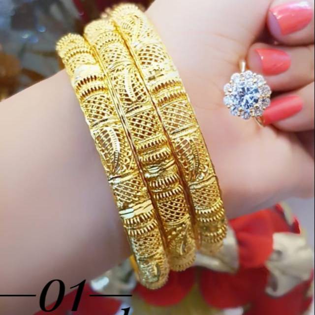 Xuping gelang plus cincin lapis emas 24k terlaris