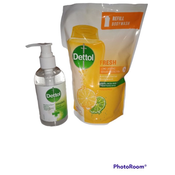 dettol body wash 410mL bonus sanitizer 200mL pump