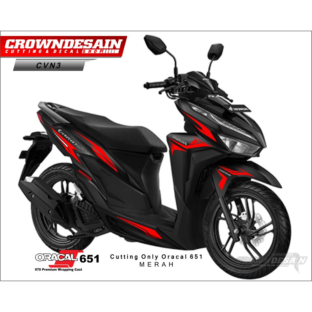 PROMO STIKER CUTTING VARIO NEW 125 150 AKSESORIS MOTOR FOR VARIO NEW WARNA MERAH KODE CVN3