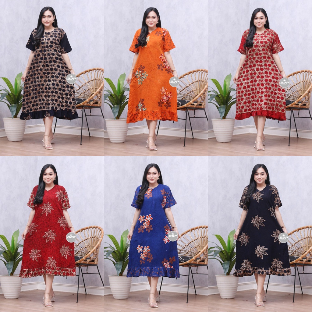 Dianputri - Daster Maura Batik Cap Rayon Grade A Motif Terbaru Busui Resleting Depan - Baju Tidur Daster Kekinian-1