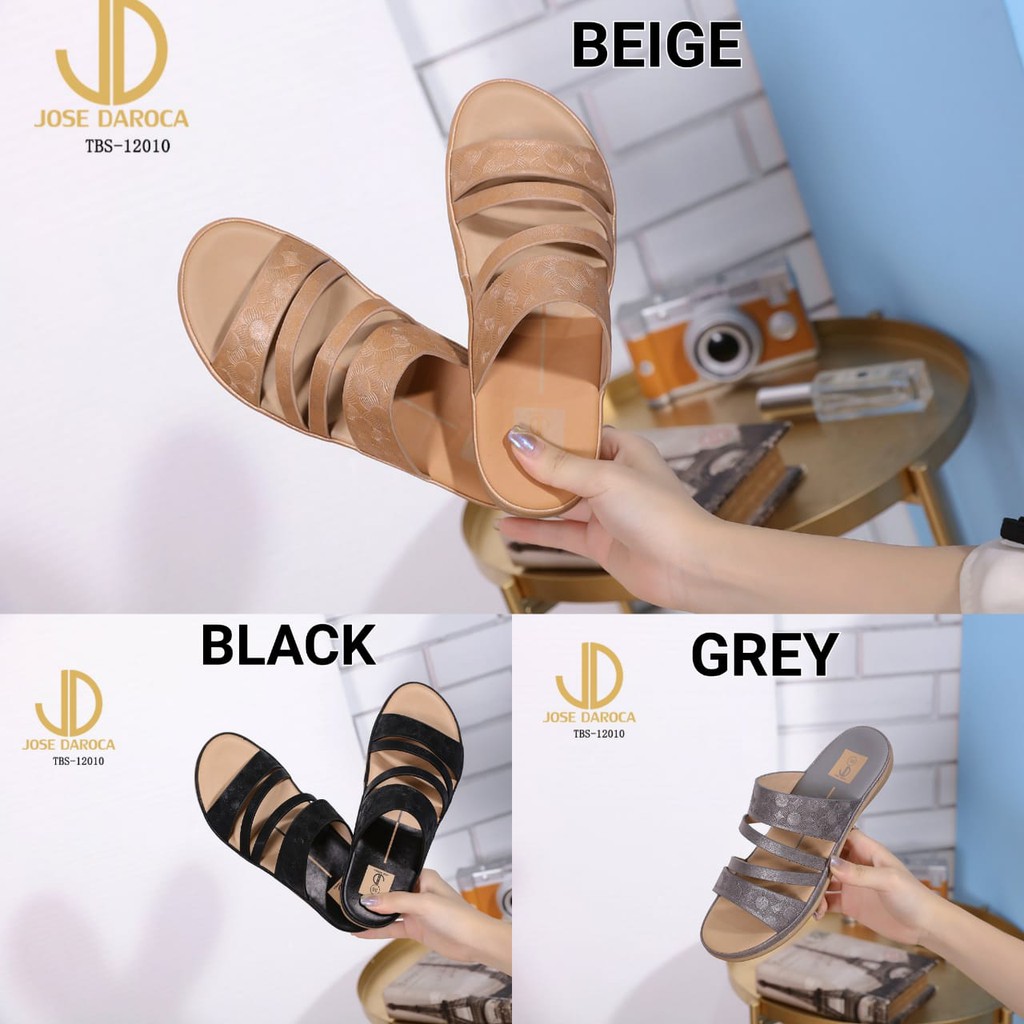 JOSE DAROCA Sandal Slope Tali Kulit Beludru #TBS-12010# ORIGINAL