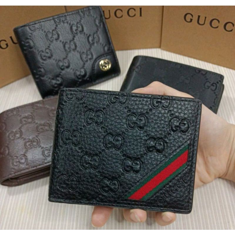 Dompet lipat pria import embos list hijau #8123