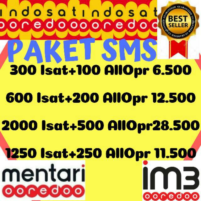 [PROMO] PAKET SMS IM3 OOREDOO TERMURAH