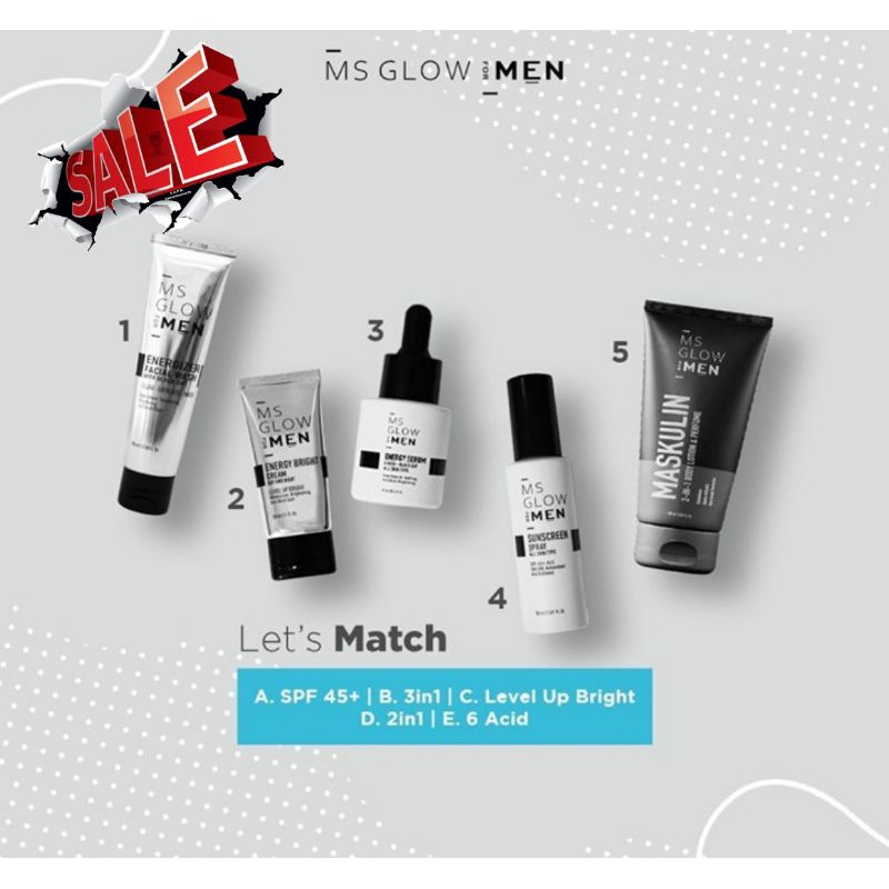 paket ms glow for men terlengkap original untuk pria