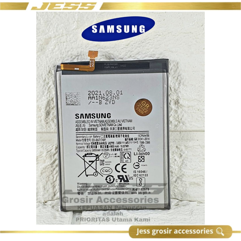 Baterai Battery Original Samsung Galaxy A21S -  A217F - SM-A217F - A12 - A215F - SM-A215F - A02 - A022F - SM-A022F Kode Batre EB-BA217ABY