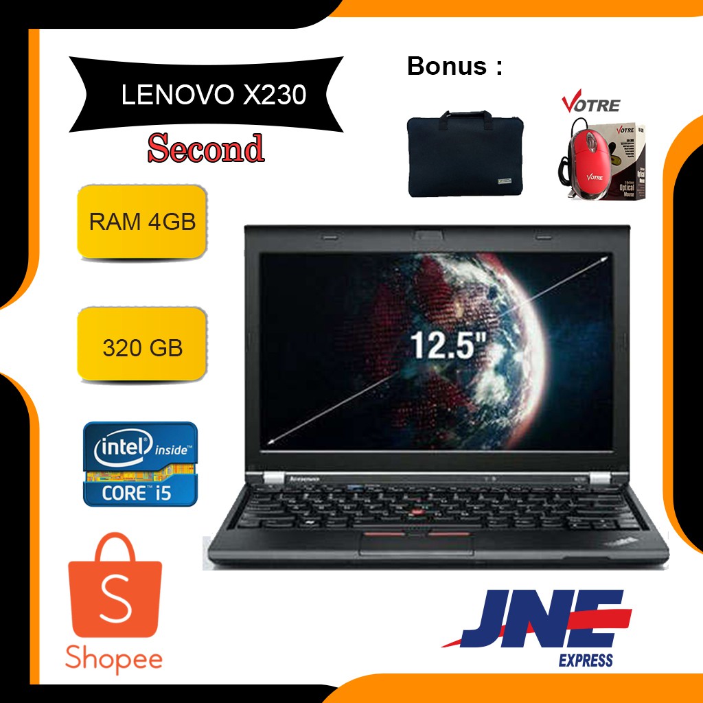 Laptop Lenovo X230 Ram 4gb Core i5 - Super murah - Beragaransi - Laptop Second - Laptop Sekolah