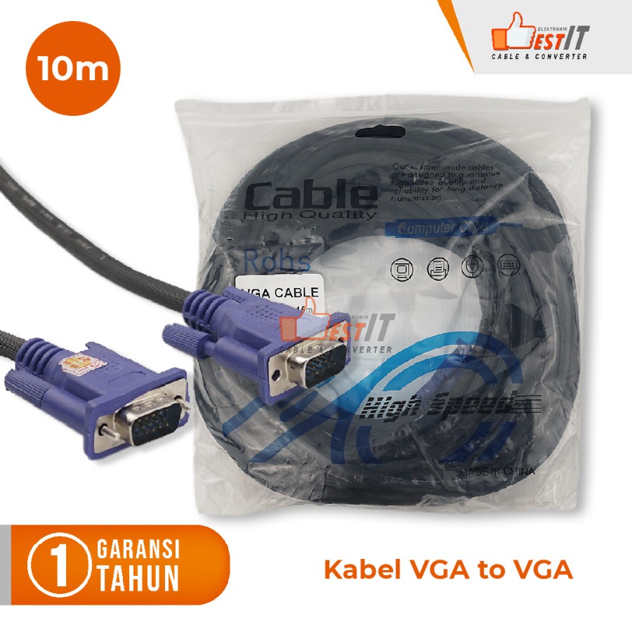 Kabel VGA Male to Male High Quality 10 Meter NYK Original