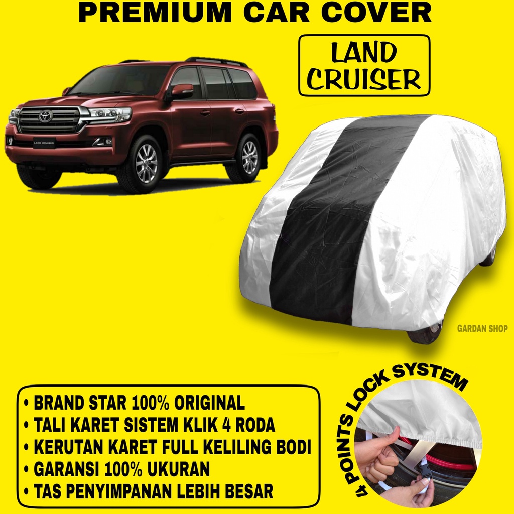 Body Cover LAND CRUISER SILVER HITAM Penutup Bodi Mobil Land Cruiser Waterproof PREMIUM