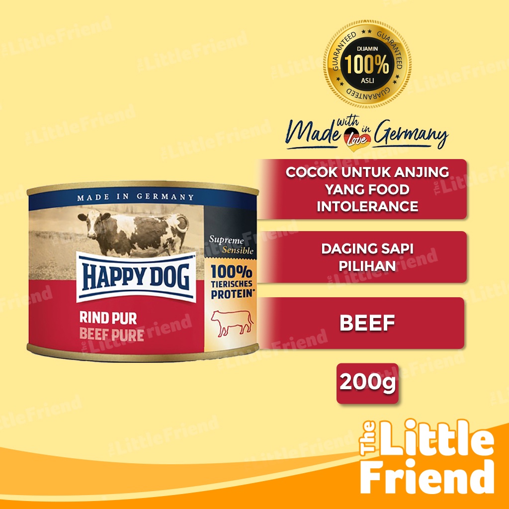 Makanan Basah Kaleng Anjing Happy Dog Pure Meat Wet Food 200 Gram