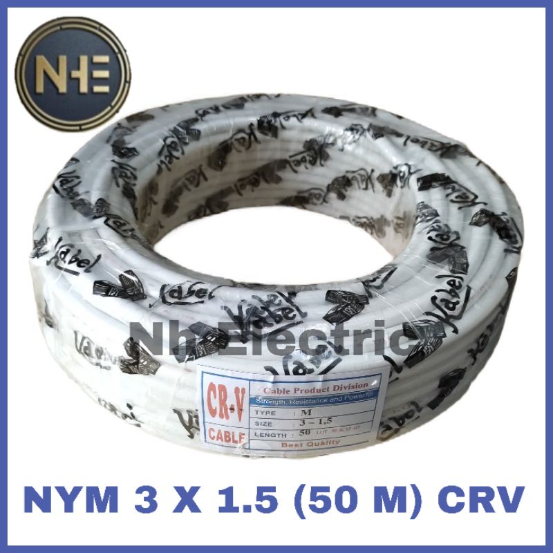 Kabel Listrik Nym 3x1,5mm 50M Crv - Kabel Kawat 3x1.5mm 50 Meter Crv