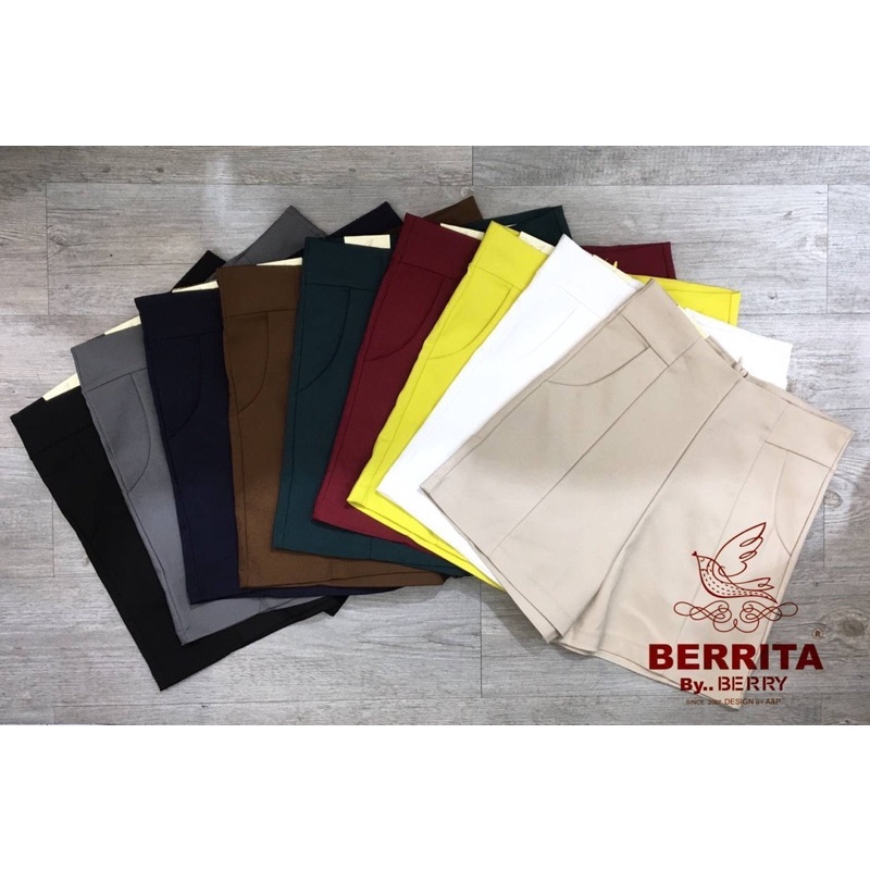 CELANA PENDEK HIGHWAIST BERRITA ZIPPER BELAKANG IMPORT BANGKOK (CLBRT001)