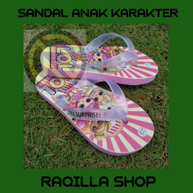 Sendal anak sendal karakter LOL surprise pink ukuran 21-30 sendal anak perempuan