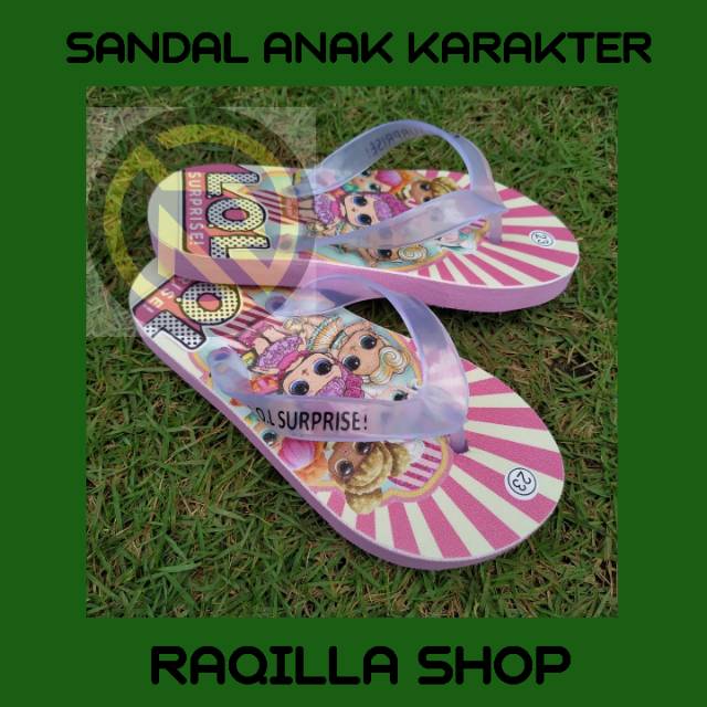 Sendal anak LOL Sendal couple LOL pink - Raqilla Shop