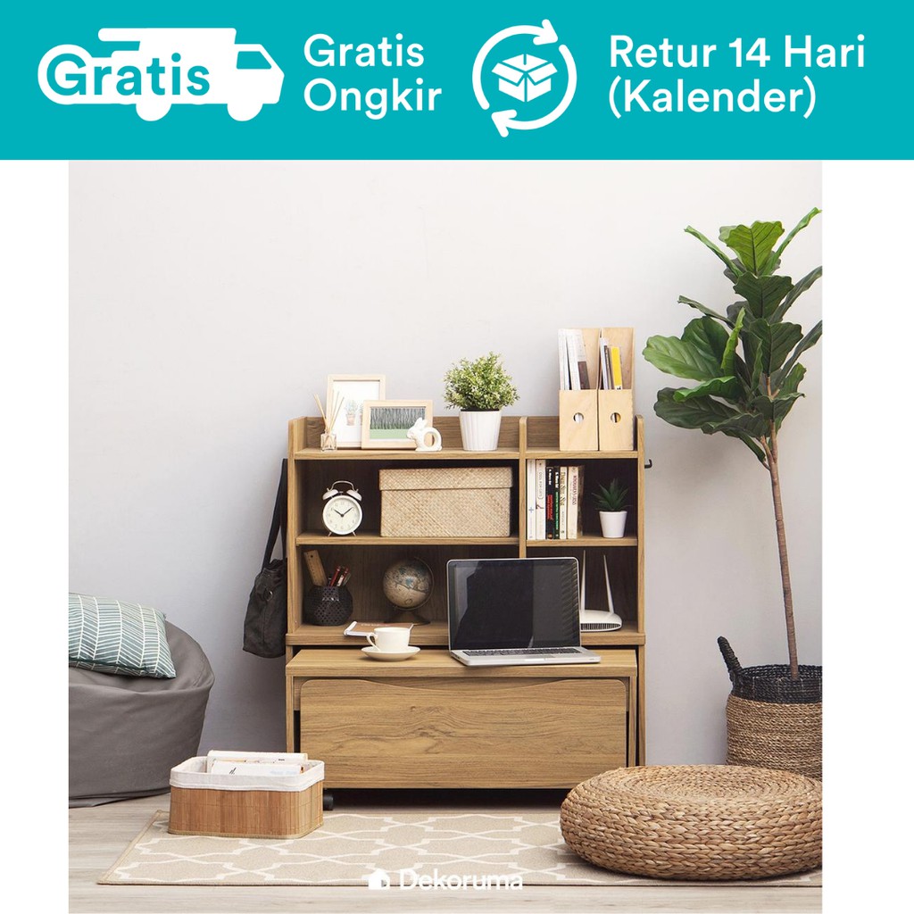 Dekoruma Kido Set Meja Belajar Minimalis Lesehan Rak Dekoruma Kido Set Meja Belajar Minimalis Lesehan Rak