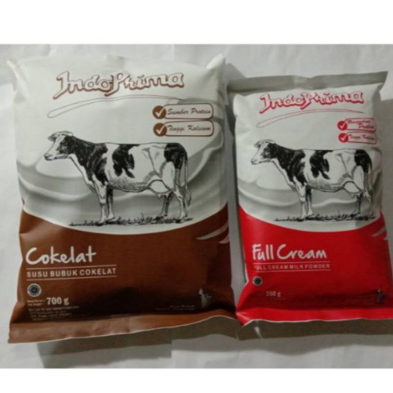 

PAKET HEMAT(2pcs) SUSU INDOPRIMA coklat 700gram + fullcream 350gram.