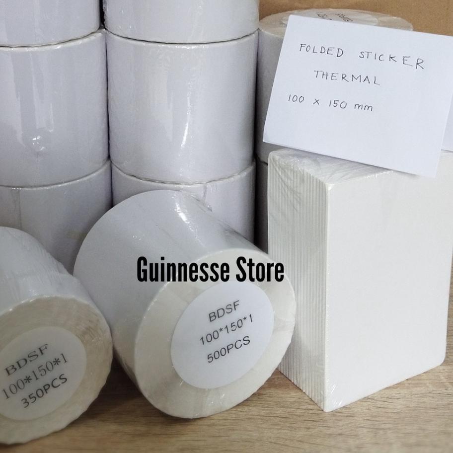

New - Label Thermal - Sticker Thermal - Stiker Thermal - Kertas Thernal - 100 x 150 x 1 isi 500 pcs per roll !