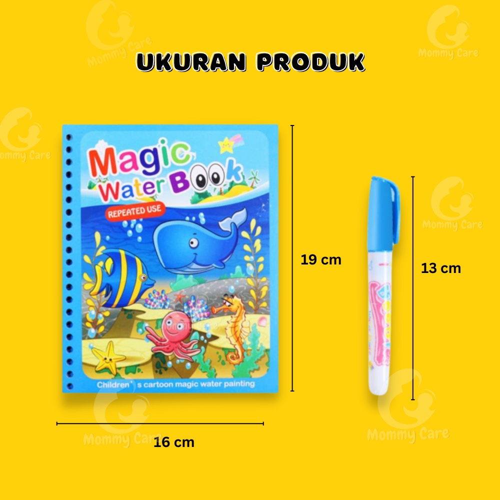 MOMMYCARE MAGIC WATER BOOK MAGIC WATER PEN  BUKU GAMBAR MEWARNAI BUKU WARNA MAINAN EDUKASI ANAK