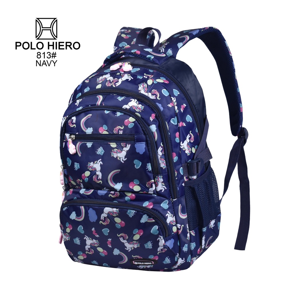 New Model Unicorn Tas Ransel Anak Anak Perempuan Polo Hiero 813,[Tas Sekolah,Tas Kuliah]