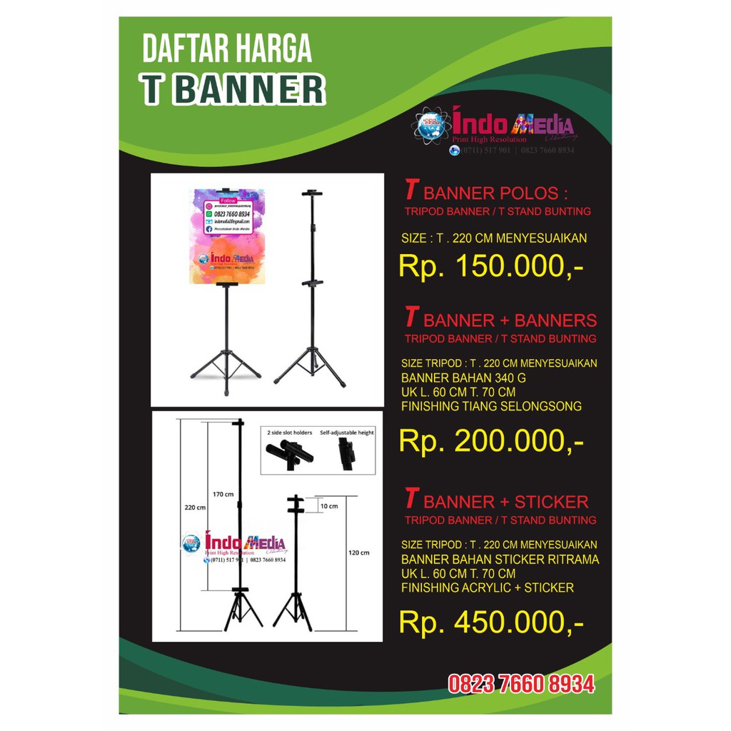T BANNER STANDING BANNER TRIPOD BANNER TRIPOD DISPLAY TRIPOD PROMOSI TRIPOD DISPLAY PALEMBANG