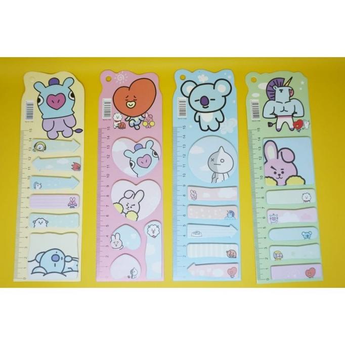 

sticky notes penggaris bt21 versi 1 lucu termurah alat tulis kantor