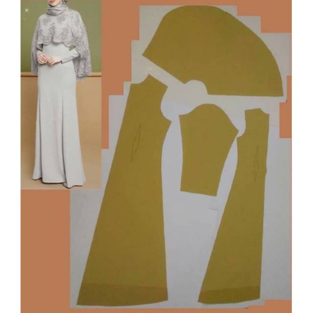 Desain Pola Instan jahit gamis