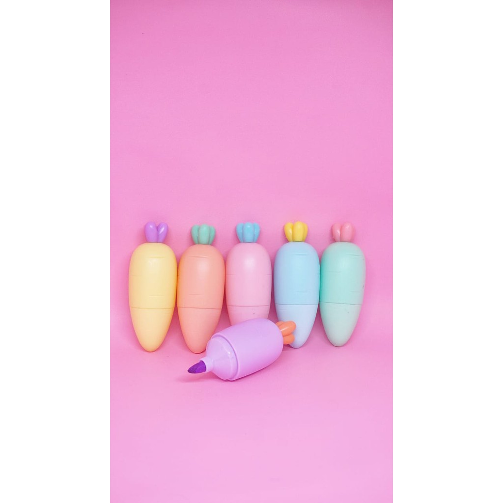 STABILO UNIK HIGHLIGHTER 1SET SPIDOL PEN WORTEL IMUT LUCU IMPORT MURAH STABILO WARNA WARNI BISA COD